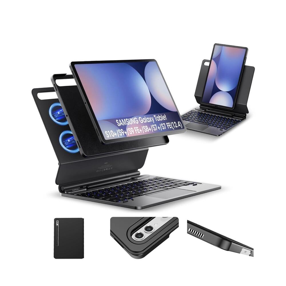 ORDA Keyborad Case for Samsung Galaxy Tab S10+, S9+, S9FE+, S8+, S7+, S7FE